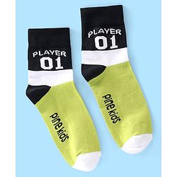Pine Kids High Ankle Length Text Design Socks Pack of 3 - Multicolour