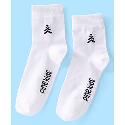 Pine Kids High Ankle Length Text Design Socks Pack of 3 - Multicolour