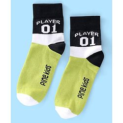 Pine Kids High Ankle Length Text Design Socks Pack of 3 - Multicolour