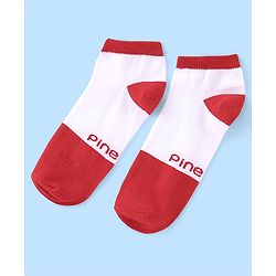 Pine Kids Low Ankle Length Socks Logo Design Pack of 5 - Purple Pink & Yellow