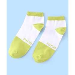 Pine Kids Low Ankle Length Socks Logo Design Pack of 5 - Purple Pink & Yellow