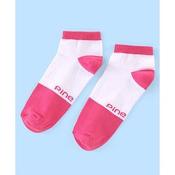 Pine Kids Low Ankle Length Socks Logo Design Pack of 5 - Purple Pink & Yellow