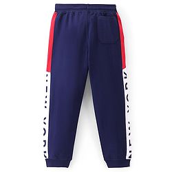 Pine Kids Full Length Cut and Sew Printed Track Pant - Blue Depth