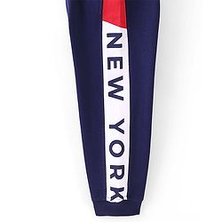 Pine Kids Full Length Cut and Sew Printed Track Pant - Blue Depth