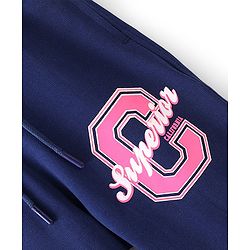 Pine Kids Cotton Knit Full Length Champion Printed Track Pants - Navy Peony