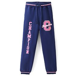 Pine Kids Cotton Knit Full Length Champion Printed Track Pants - Navy Peony