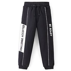 Pine Kids Full Length Printed Track Pants - Black