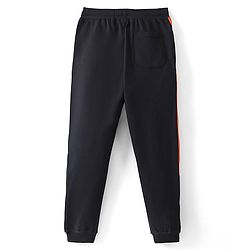 Pine Kids Full Length Cut & Sew Printed Track Pants - Jet Black