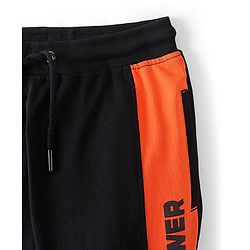 Pine Kids Full Length Cut & Sew Printed Track Pants - Jet Black