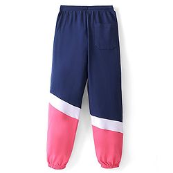 Pine Kids 100% Cotton Terry Knit Full Length Cut & Sew Jogger Text Print - Navy Peony