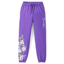 Pine Kids 100% Cotton Full Length Lounge Pant Floral Printed - Purple Coralitis