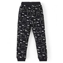 Pine Kids 100% Cotton Single Jersery Knit Full Sleeves Glow In The Dark Halloween Night Suit Set - Black