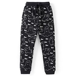 Pine Kids 100% Cotton Single Jersery Knit Full Sleeves Glow In The Dark Halloween Night Suit Set - Black