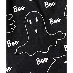 Pine Kids 100% Cotton Single Jersery Knit Full Sleeves Glow In The Dark Halloween Night Suit Set - Black