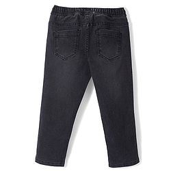 Pine Kids Full Length Elasticated Waist Solid Color Jogger Fit Denim Jeans - Black