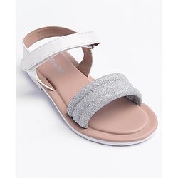Pine Kids Solid Colored Velcro Closure Party Sandals - Silver