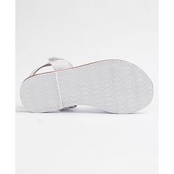 Pine Kids Solid Colored Velcro Closure Party Sandals - Silver