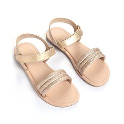 Pine Kids Solid Colored Velcro Closure Party Sandals - Silver