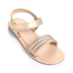 Pine Kids Solid Colored Velcro Closure Party Sandals - Silver