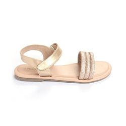 Pine Kids Solid Colored Velcro Closure Party Sandals - Silver