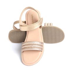 Pine Kids Solid Colored Velcro Closure Party Sandals - Silver