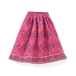 Pine Kids All Over Floral Printed Sleeveless Choli  Lehenga Set With Dupatta - Pink