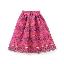 Pine Kids All Over Floral Printed Sleeveless Choli  Lehenga Set With Dupatta - Pink