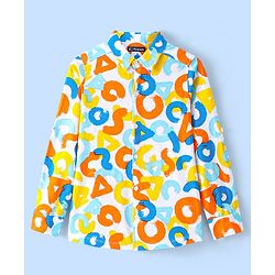 Pine Kids 100% Cotton Knit Full Sleeves Roll Up Shirt Abstract Printed - Multicolor