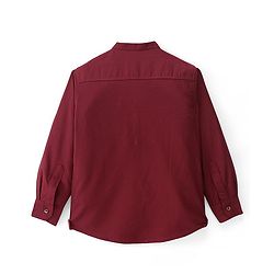 Pine Kids Full Sleeves Roll Up Kurta Shirt Solid Color - Red