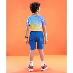 Pine Active Cotton Lycra Knit Anti-Bacterial Solid Color Shorts With Stretch - Blue