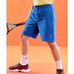Pine Active Cotton Lycra Knit Anti-Bacterial Solid Color Shorts With Stretch - Blue