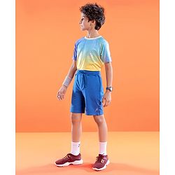 Pine Active Cotton Lycra Knit Anti-Bacterial Solid Color Shorts With Stretch - Blue