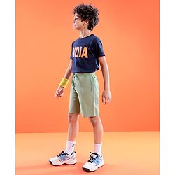 Pine Active Cotton Lycra Knit Anti-Bacterial Solid Color Shorts With Stretch - Green