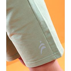 Pine Active Cotton Lycra Knit Anti-Bacterial Solid Color Shorts With Stretch - Green