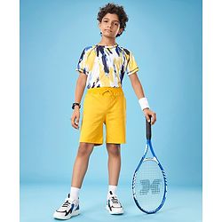 Pine Active Cotton Lycra Knit Anti-Bacterial Solid Color Shorts With Stretch - Blue