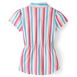 Pine Kids Woven Half Sleeves Shirt & Leggings Striped - Pink