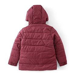 Pine Kids Full Sleeves Cut & Sew Medium Winter Hooded Jacket - Maroon