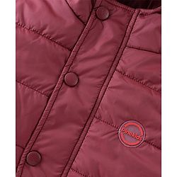 Pine Kids Full Sleeves Cut & Sew Medium Winter Hooded Jacket - Maroon