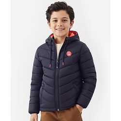 Pine Kids Full Sleeves Cut and Sew Medium Winter Jacket Solid Colour- Blue