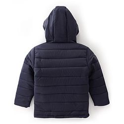 Pine Kids Full Sleeves Cut and Sew Medium Winter Jacket Solid Colour- Blue