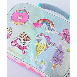 Pine Kids Utility Pouches Unicorn Print - Green
