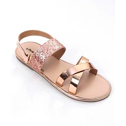 Pine Kids Sandals with Velcro Closure- Golden