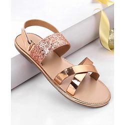 Pine Kids Sandals with Velcro Closure- Golden