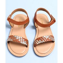 Pine Kids Sandals with Velcro Closure- Brown
