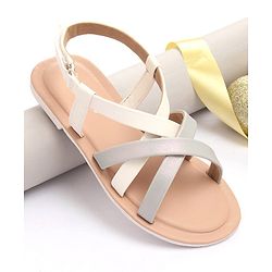 Pine Kids Sandals with Velcro Closure- Silver