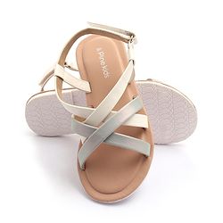 Pine Kids Sandals with Velcro Closure- Silver