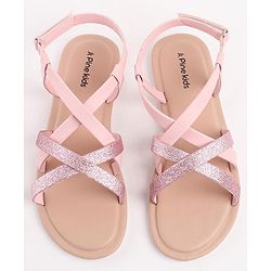 Pine Kids Sandals with Velcro Closure- Silver