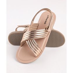 Pine Kids Sandals with Velcro Closure- Peach