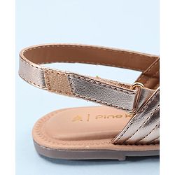 Pine Kids Sandals with Velcro Closure- Peach