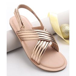 Pine Kids Sandals with Velcro Closure- Peach